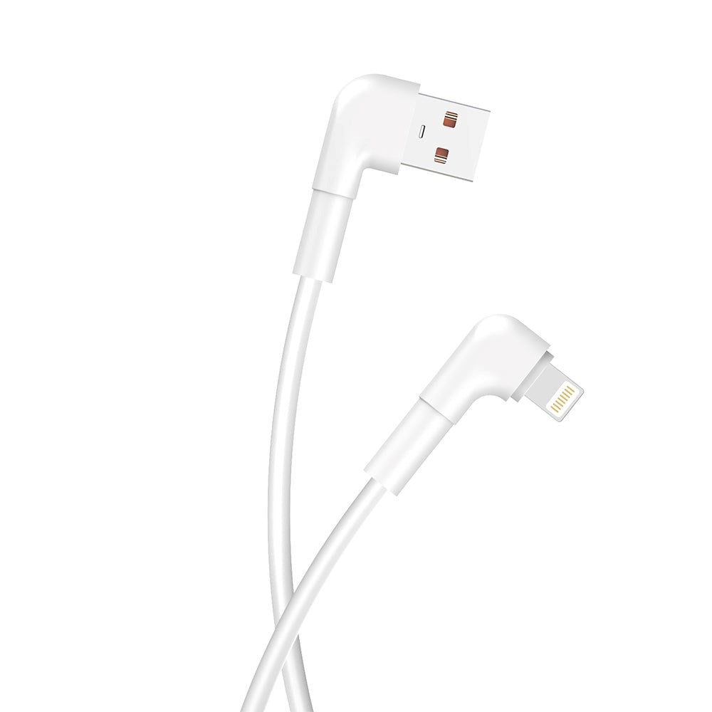 Maxlife USB-A till Lightning Vinklad Kabel 12W - 1m - Vit