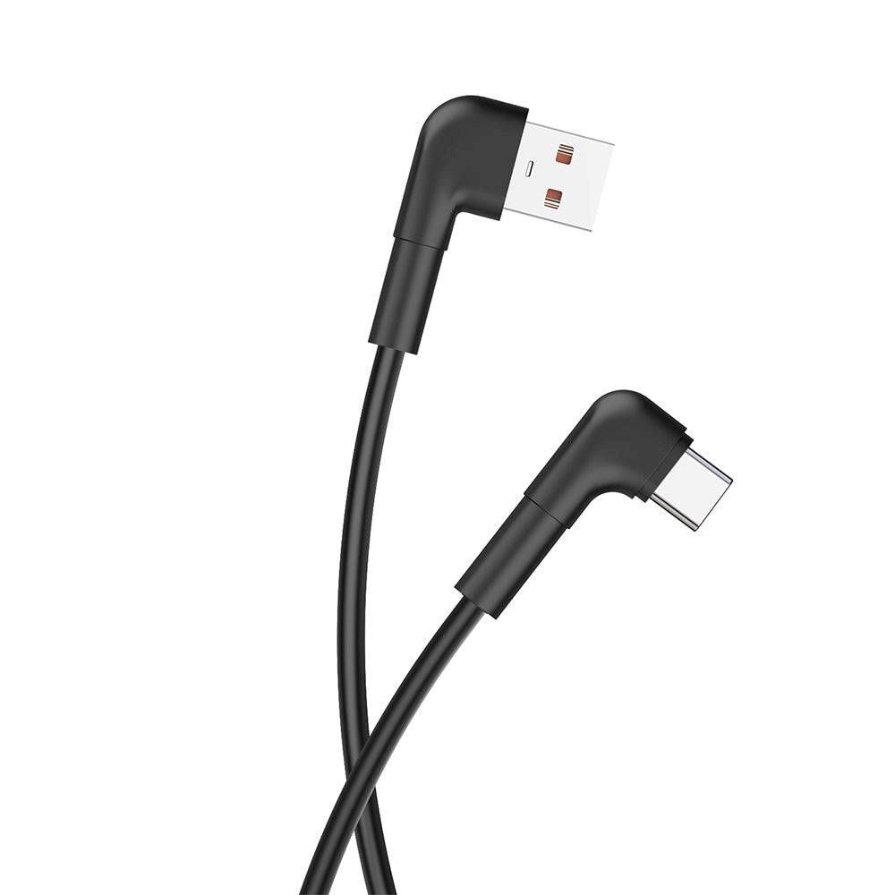 Maxlife USB-A till USB-C Vinklad Kabel 15W - 1m - Svart