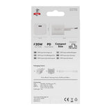 X2O 20W Väggladdare m. 1x USB-C & 1x USB-C Kabel – 1.2m – Vit