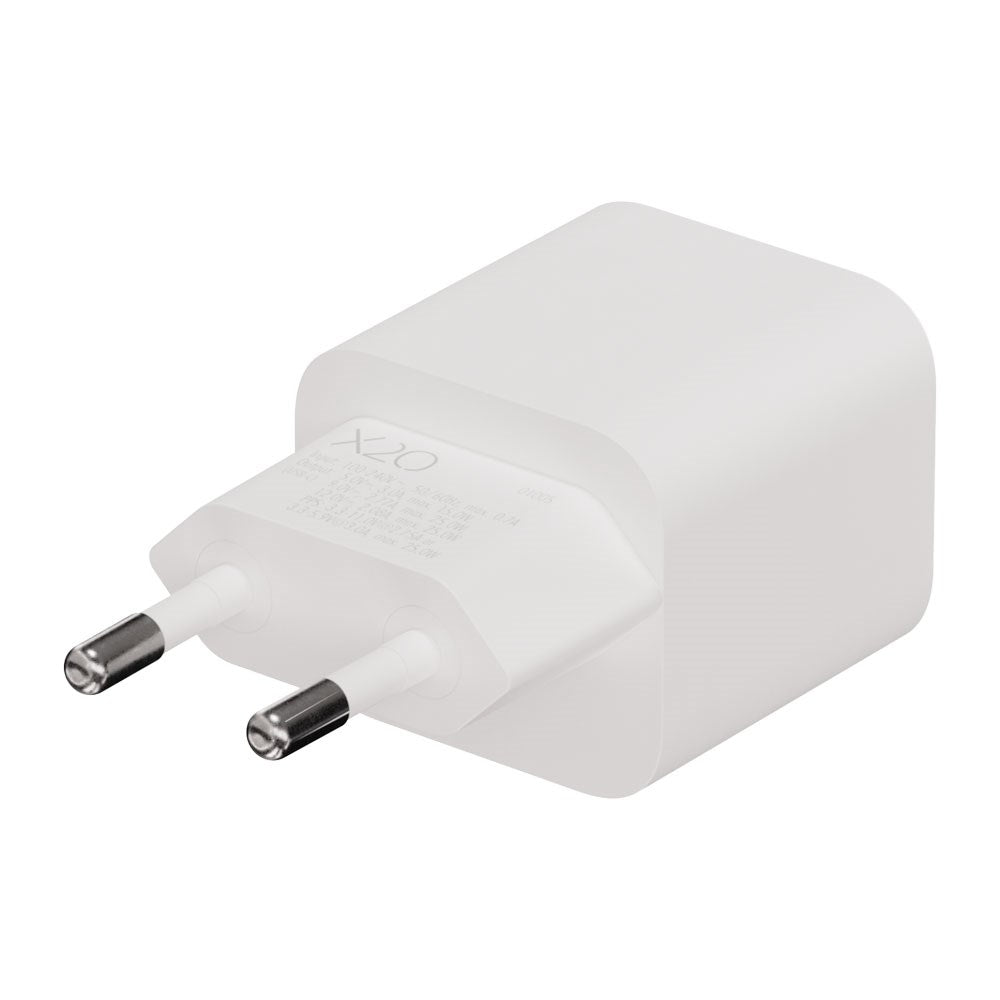 X2O 25W Väggladdare m. 1x USB-C - Vit