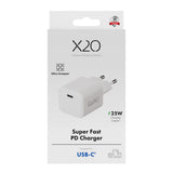 X2O 25W Väggladdare m. 1x USB-C - Vit