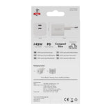 X2O 45W GaN Väggladdare m. 2x USB-C - Vit