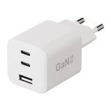 X2O 65W GaN Väggladdare m. 2x USB-C & 1x USB-A - Vit