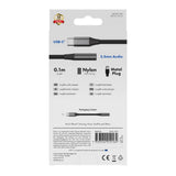 X2O Longlife USB-C till 3.5mm AUX Ljud Adapter - 0.1m - Svart