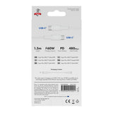 X2O Superflex 60W USB-C till USB-C Kabel - 1.5m - Vit