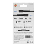 X2O Longlife 100W USB-C till USB-C Kabel - 1m - Svart