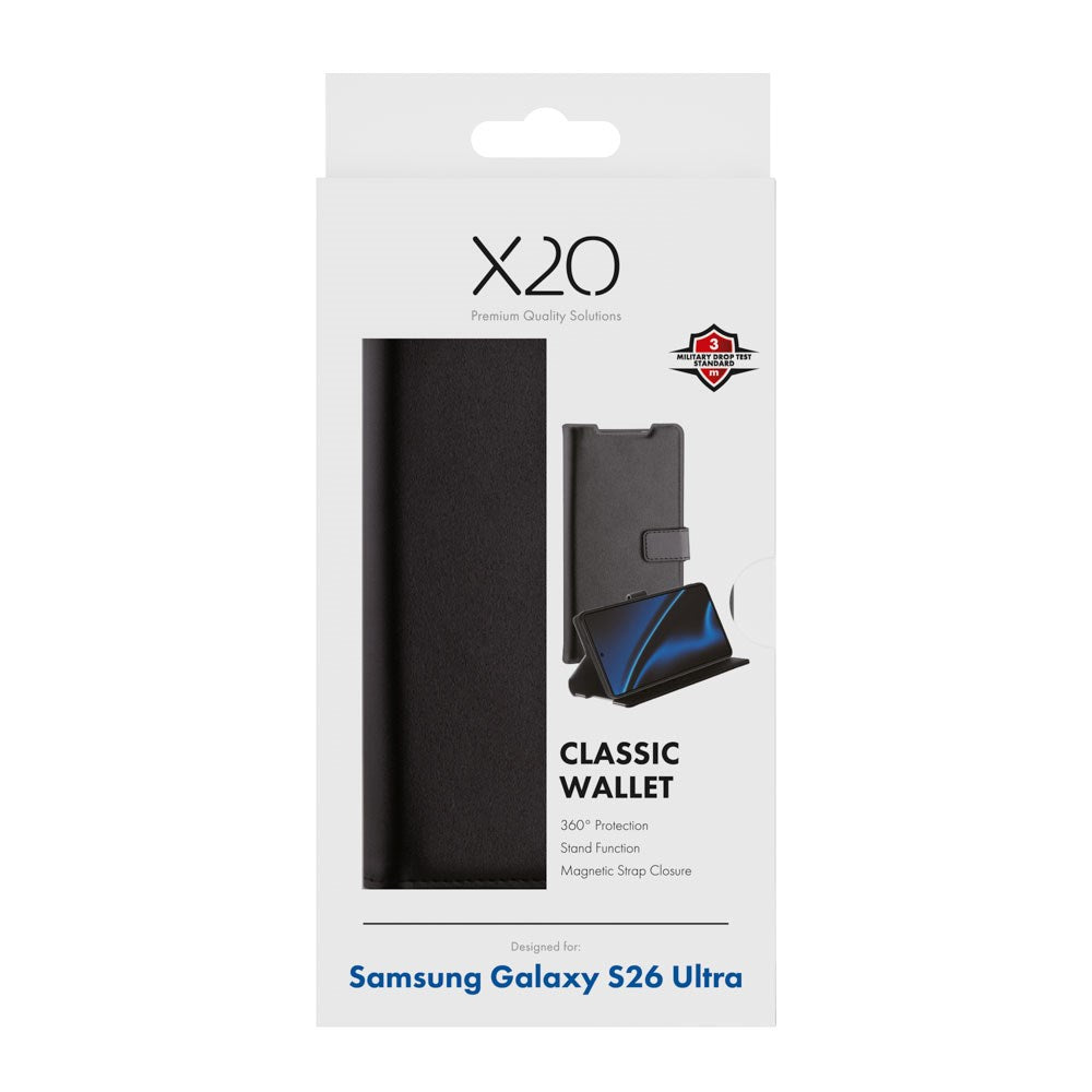 Samsung Galaxy S26 Ultra X2O Classic Wallet Fodral - Svart