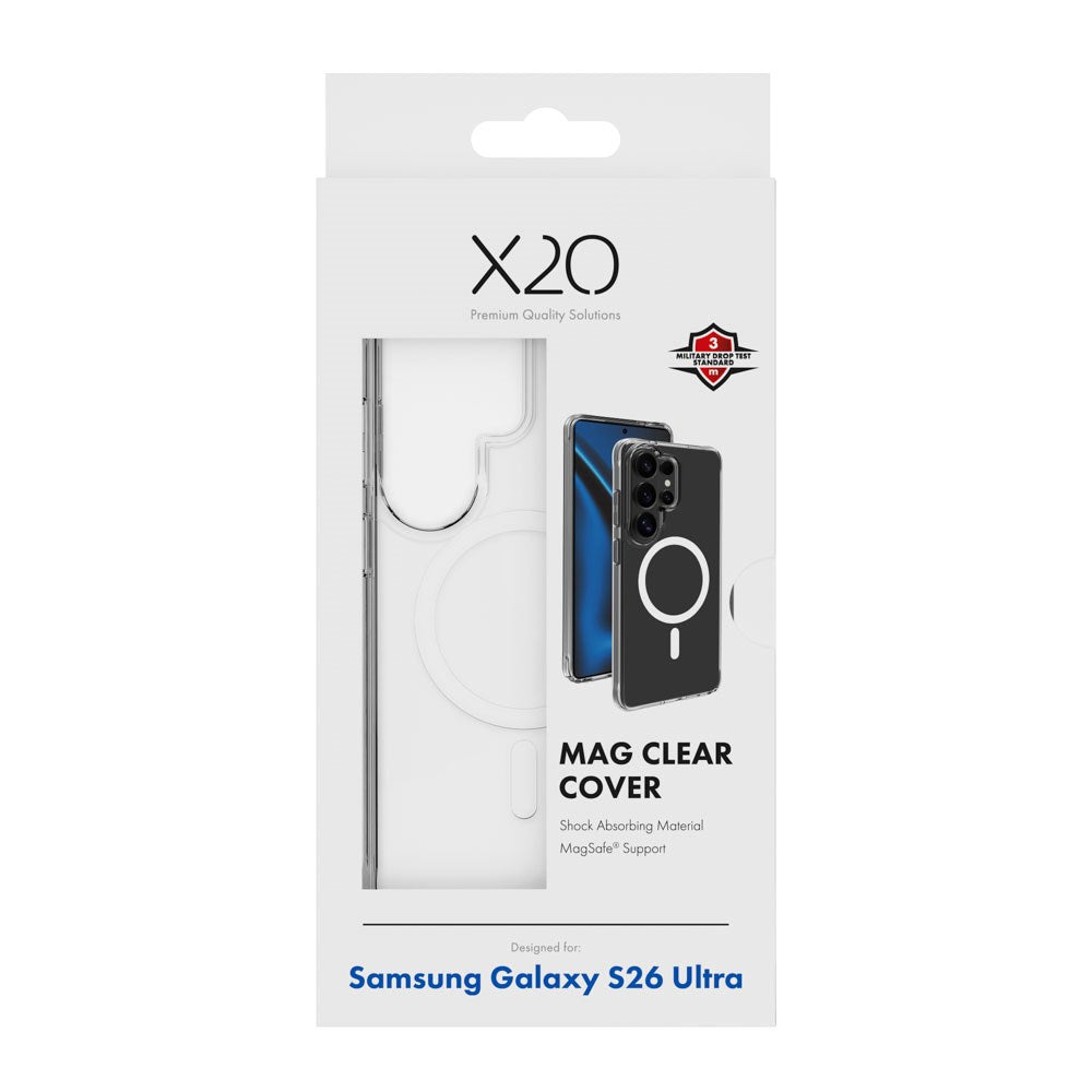Samsung Galaxy S26 Ultra X2O Mag Clear Skal - MagSafe Kompatibel - Genomskinlig