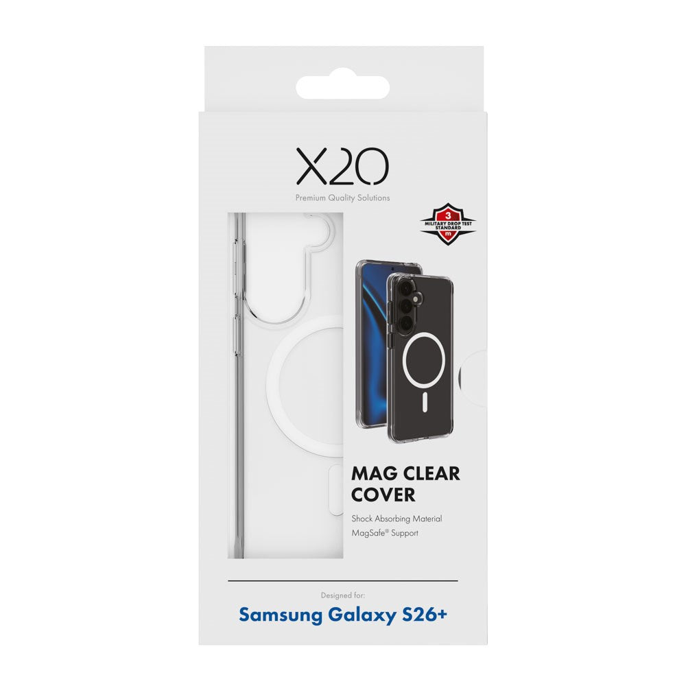 Samsung Galaxy S26+ (Plus) X2O Mag Clear Skal - MagSafe Kompatibel - Genomskinlig