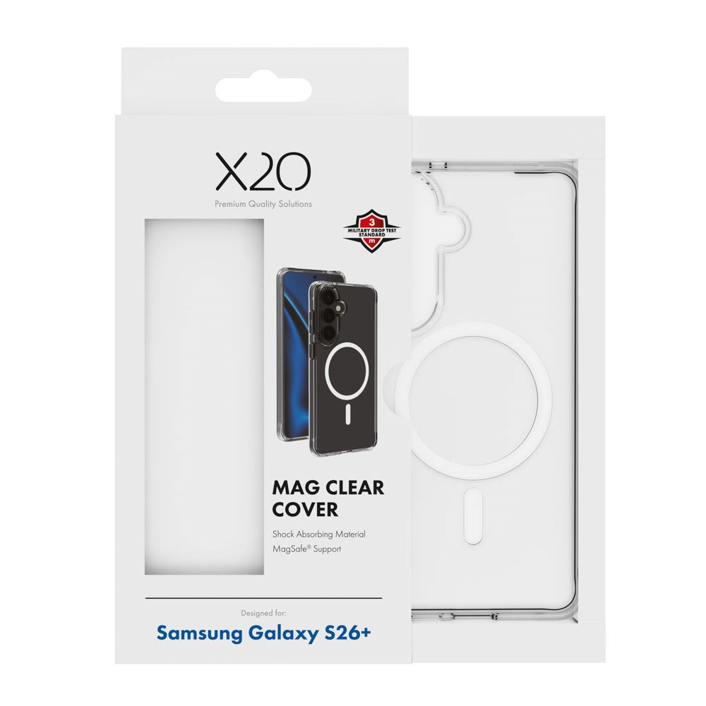 Samsung Galaxy S26+ (Plus) X2O Mag Clear Skal - MagSafe Kompatibel - Genomskinlig
