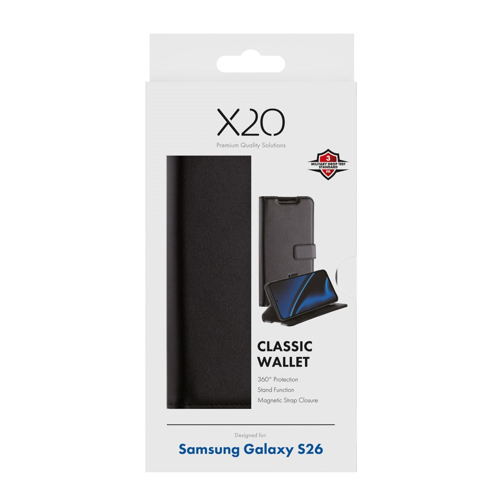 Samsung Galaxy S26 X2O Classic Wallet Fodral - Svart