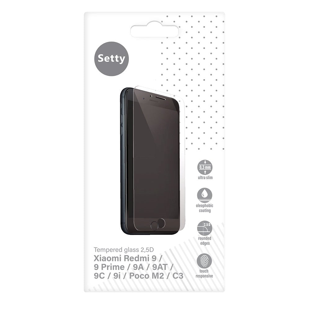 Xiaomi Redmi 9 / 9A / 9AT / 9C Setty Skärmskydd Härdat Glas - Case Friendly - Genomskinlig