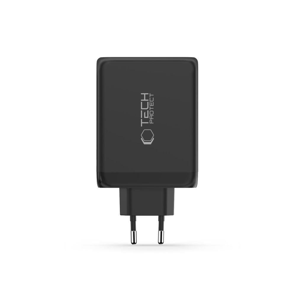 Tech-Protect 200W Väggladdare m. 3x USB-C & 1x USB-A - Svart