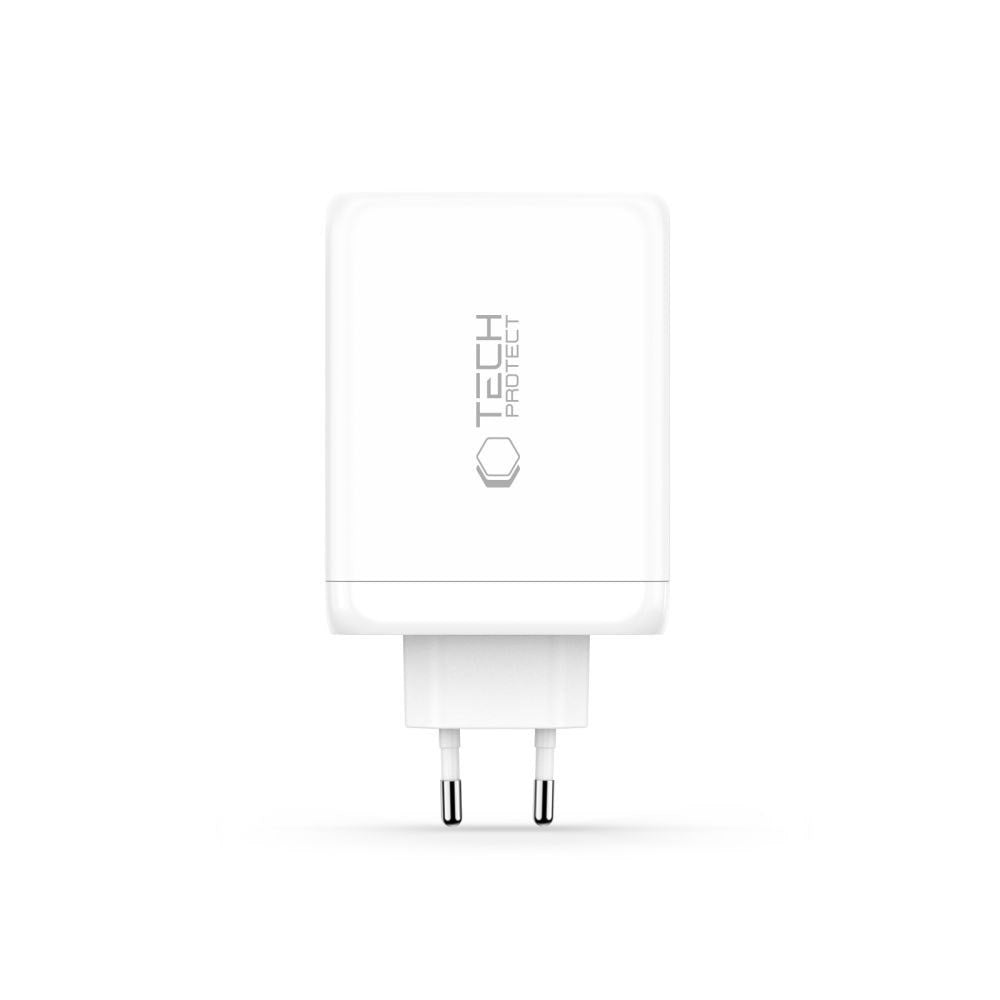 Tech-Protect 200W Väggladdare m. 3x USB-C & 1x USB-A - Vit