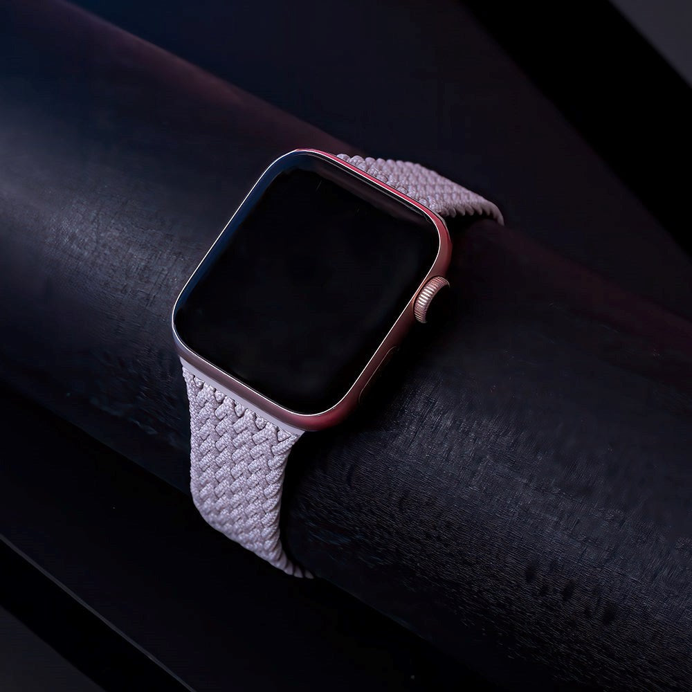 Apple Watch (42/44/SE/45/46/49mm) Elastiskt Tyg Smartwatch-rem - Storlek M - Grå