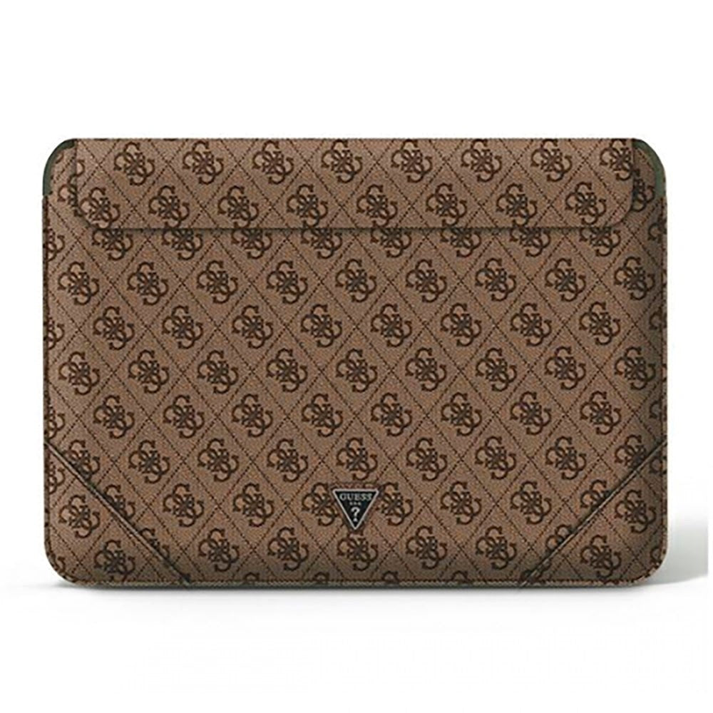 MacBook 13-14" Guess Protective Sleeve (33 x 23 Cm) - Uptown Triangle Logo - Brun