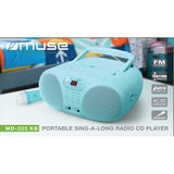 Muse MD-203 KB Portable Karaoke Radio & CD Player for Kids m. Mikrofon - ljusblå