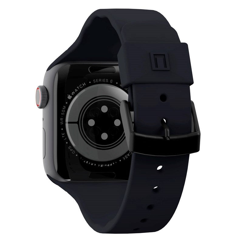 Apple Watch (42/44/SE/45/46/49mm) UAG [U] Aurora Silikonv Rem - Black