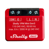 Shelly Plus 1PM Mini (Gen3) Smart Relä - Röd