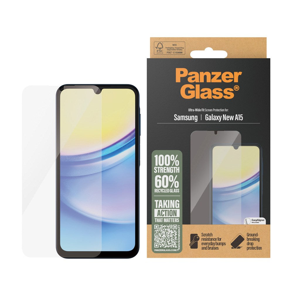 Samsung Galaxy A16 PanzerGlass Ultra Wide Fit Skärmskydd - Platinum Strength - Genomskinlig