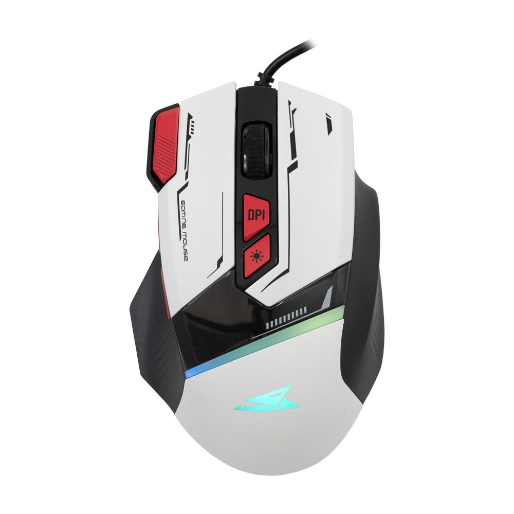 Baracuda MANTA Gaming Mus - 8D / 12800 DPI - Vit