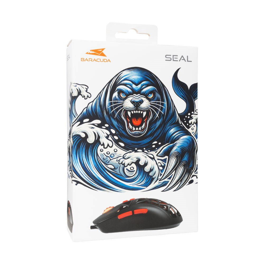 Baracuda SEAL Gaming Mus - 7D / 12800 DPI - Svart