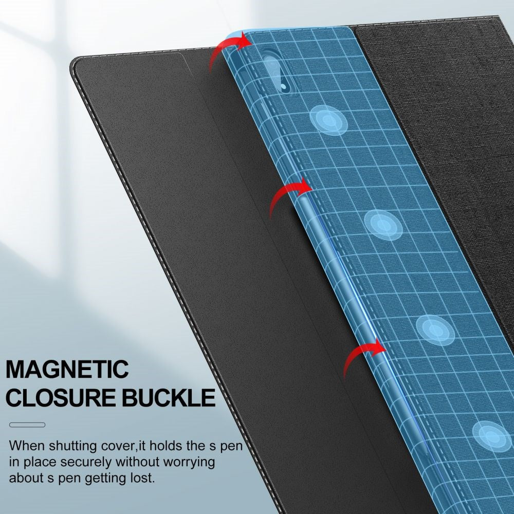 Samsung Galaxy Tab S7 FE 12.4" Infiland Classic Stand Fodral med S-Pen Hållare - Svart