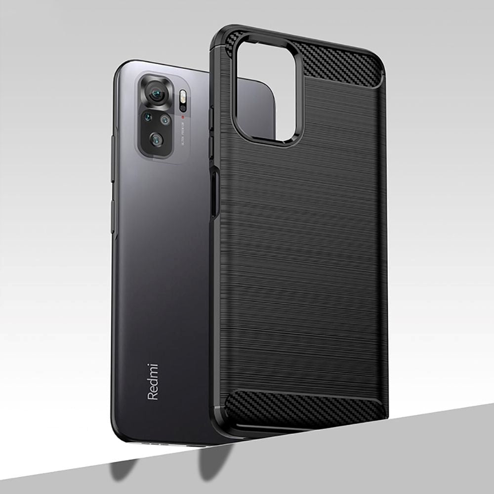 Xiaomi Redmi Note 10 5G Tech-Protect Flexibelt Plast Skal Carbon - Svart