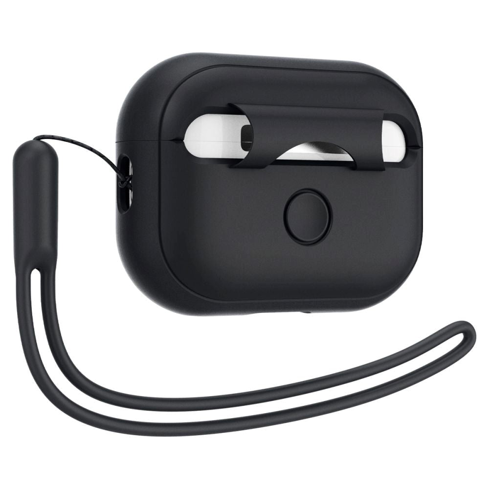 Apple Airpods Pro (2. gen.) Spigen Silicone Fit Skal m. Rem - Svart