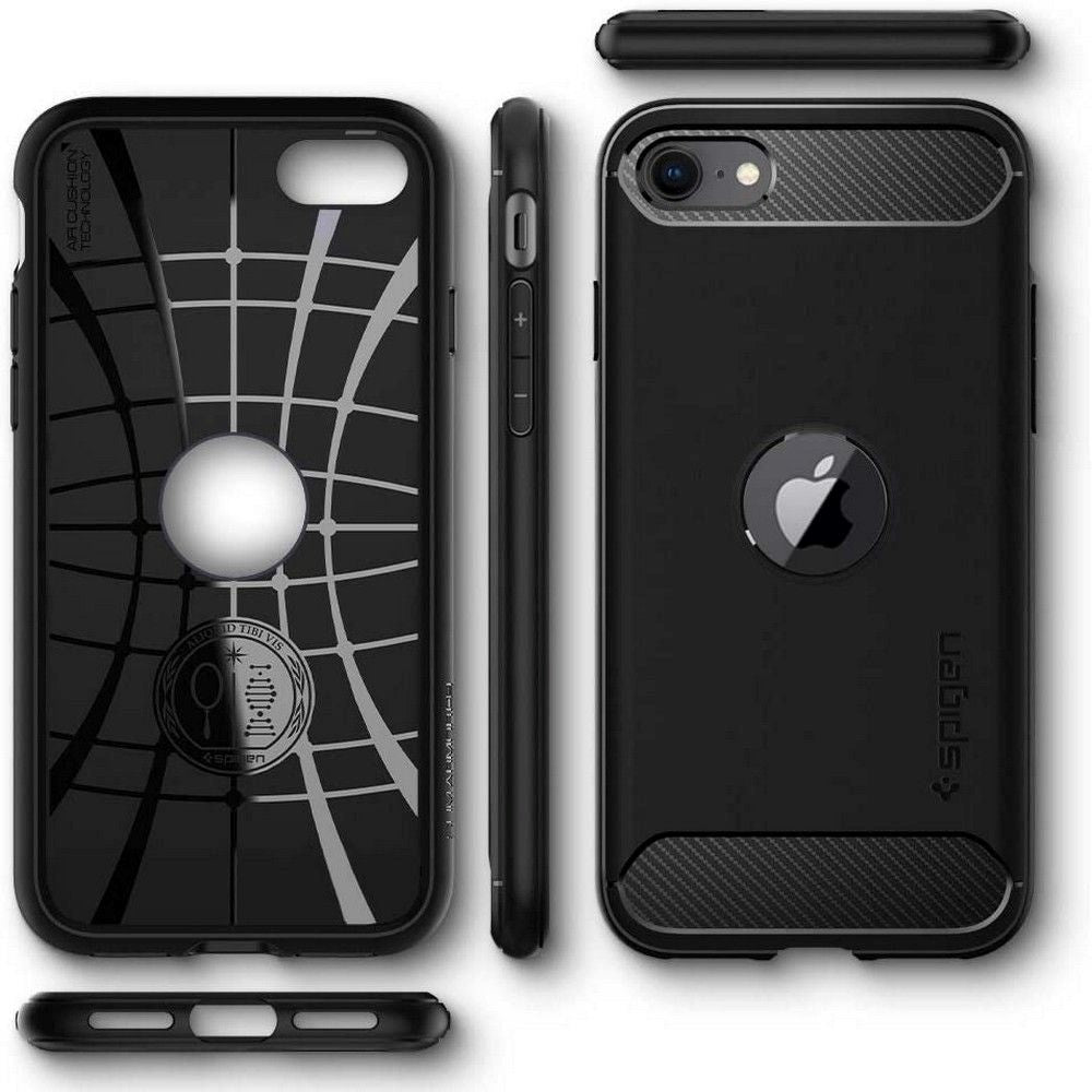 iPhone SE (2022/2020) / 8 / 7 Spigen Rugged Armor Skal - Svart