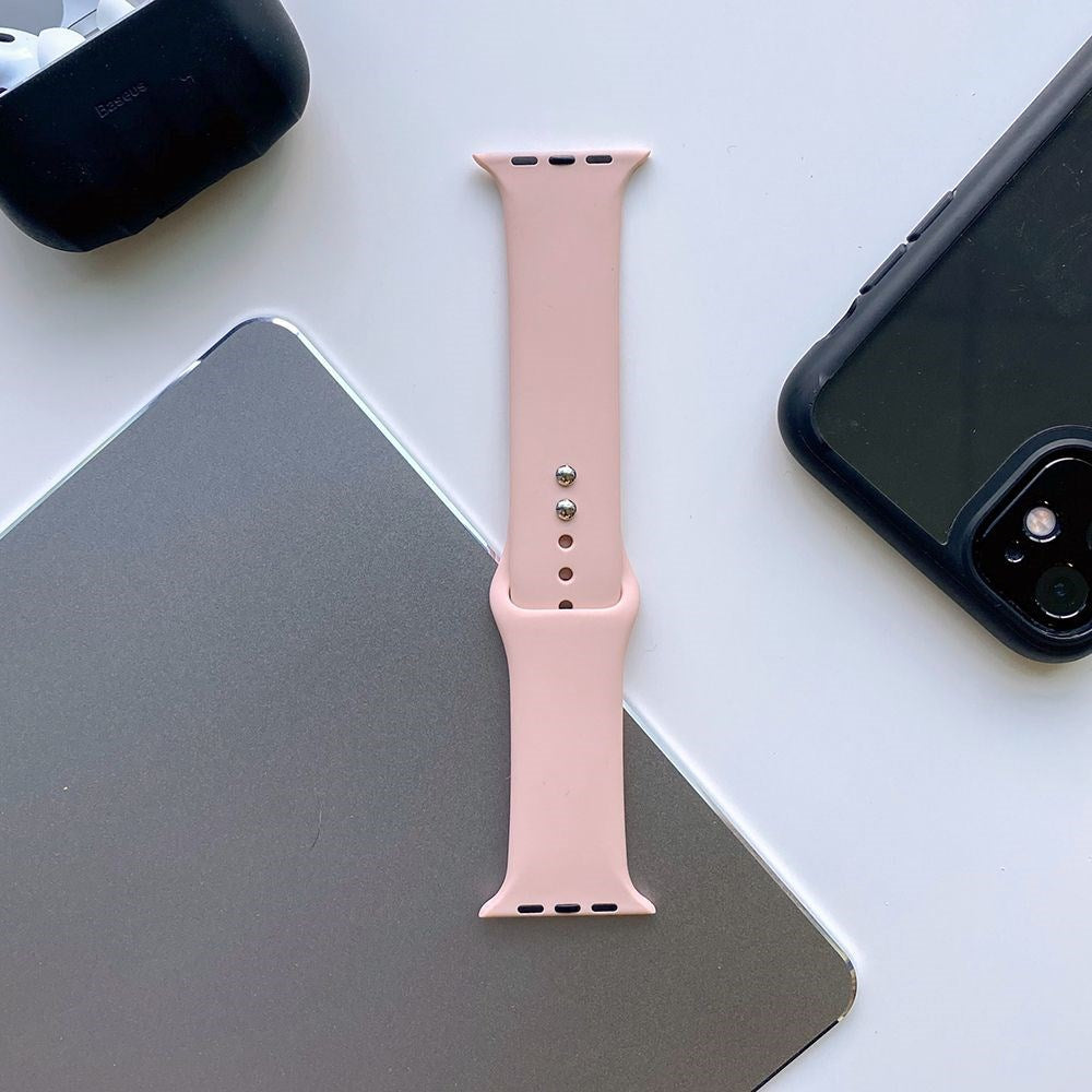 Apple Watch (42/44/SE/45/46/49mm) Tech-Protect Icon Band Rem Silikon - Rosa