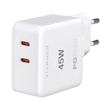 Vivanco 45W Super Fast Dual Charge Väggladdare USB-C - PD (Power Delivery) - Vit