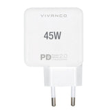 Vivanco 45W Super Fast Dual Charge Väggladdare USB-C - PD (Power Delivery) - Vit