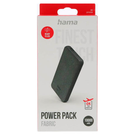 HAMA 15W PowerBank - 1 x USB-C / 1 x USB-A - 10 000 mAh - Grå