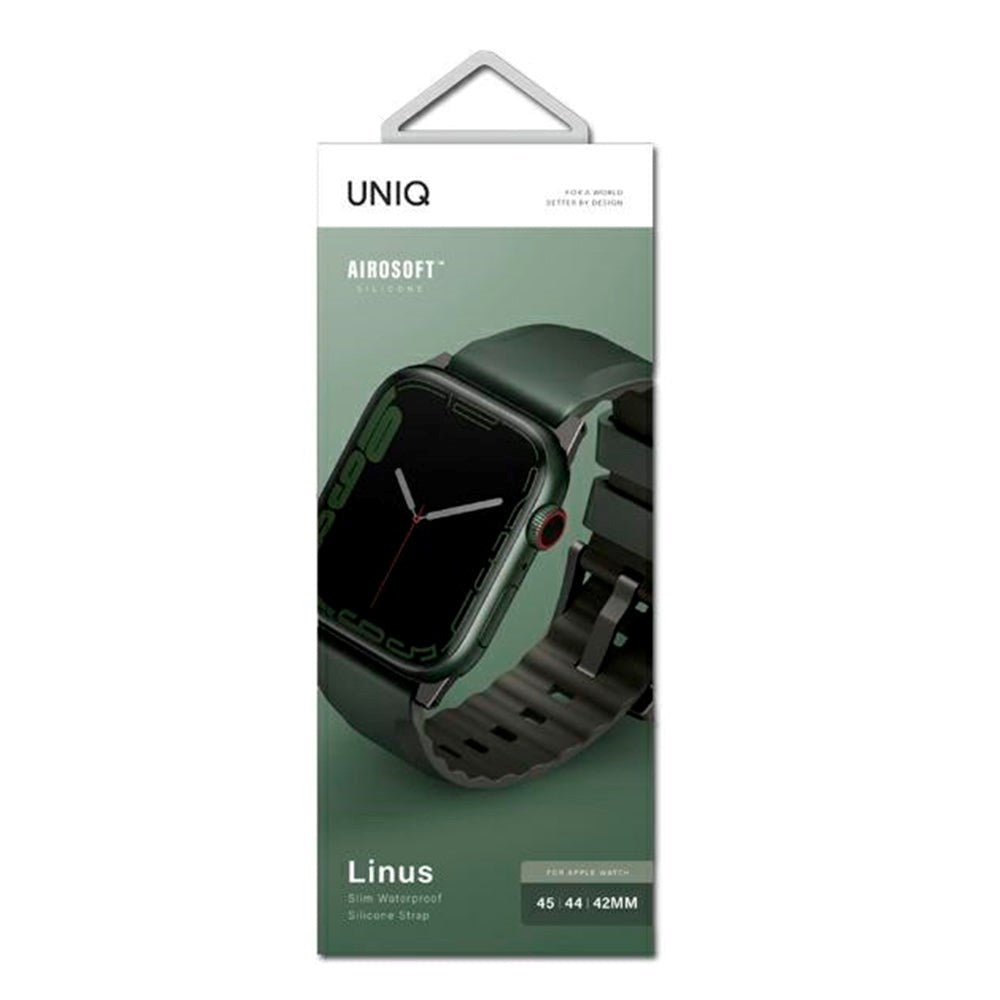 Apple Watch (42/44/SE/45/46/49mm) UNIQ Linus Rem Silikon - Grön