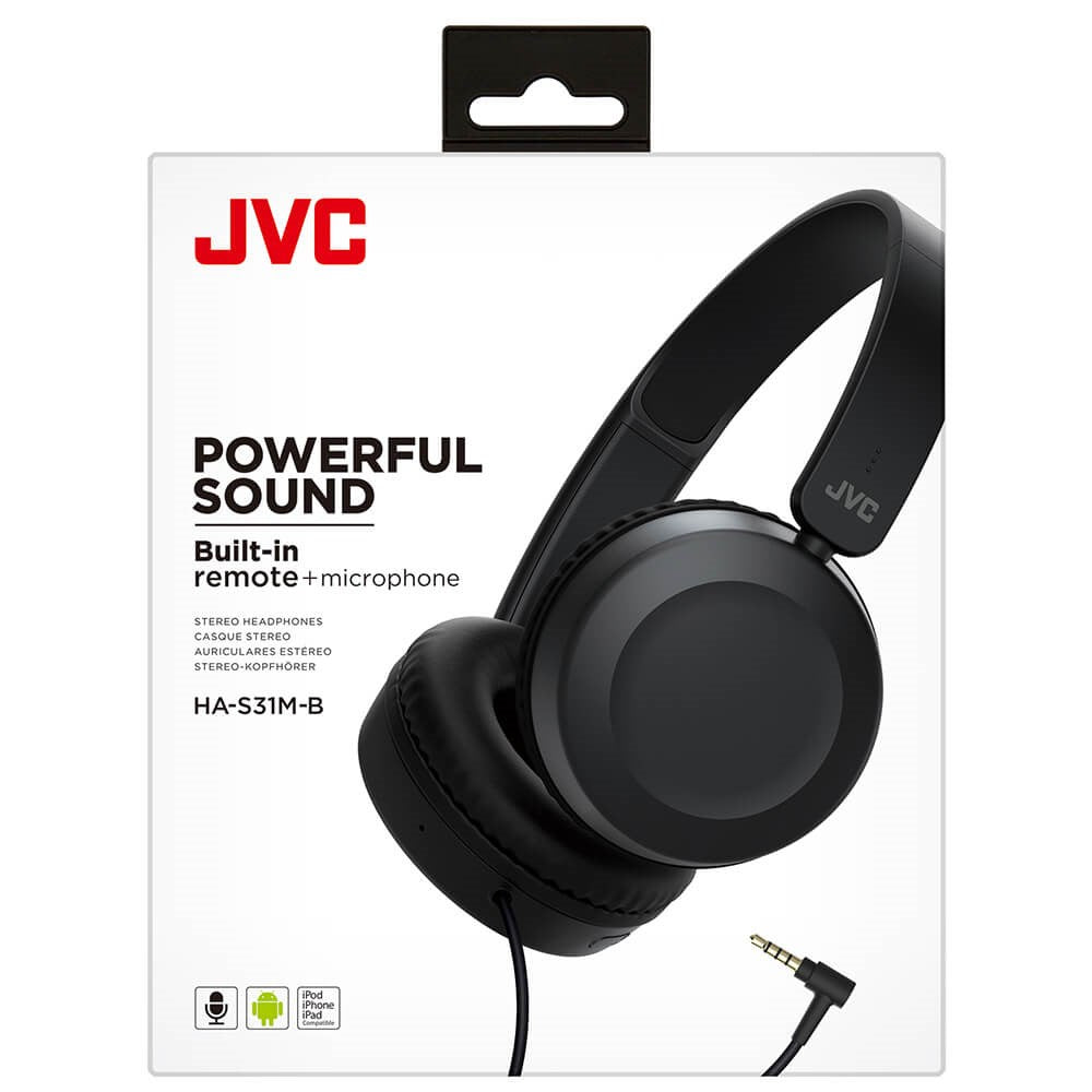 JVC HA-S31M On-Ear Høretelefoner m. Mikrofon - Sort