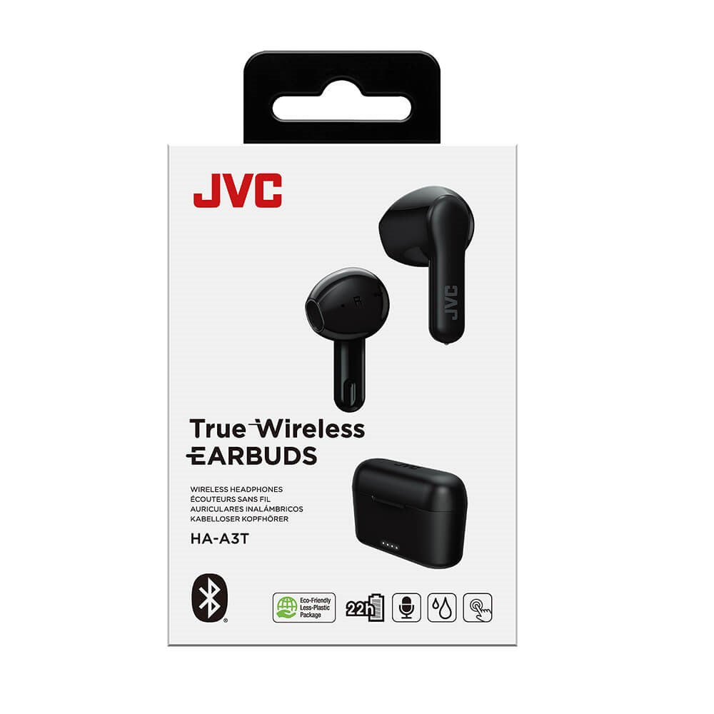 JVC True Wireless Earbuds HA-A3T - Trådløse In-Ear Høretelefoner - Sort