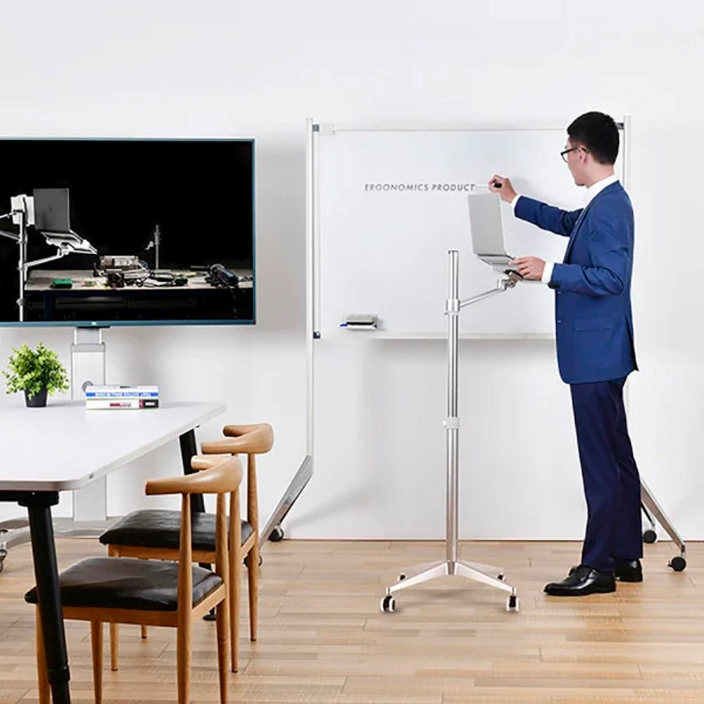 4Smarts Ergofix H17 Universal Stander m. Hjul för smartphone / surfplatta och bärbar dator - silver