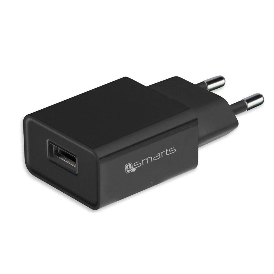 4Smarts 12W Väggladdare med USB-A - Svart (Bulk)