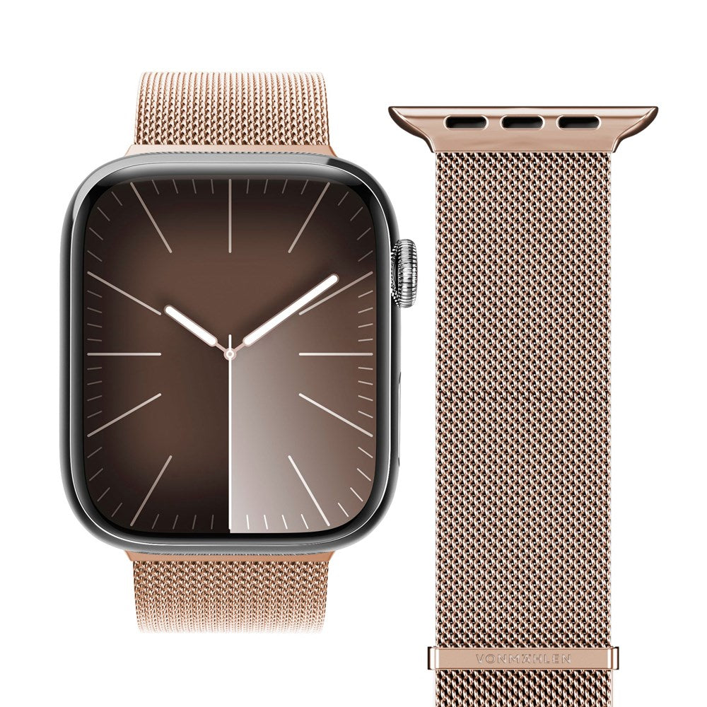 Vonmählen Apple Watch (42/44/SE/45/46/49mm) Milanese Loop 2 Rostfritt Stål Rem - Rose Gold