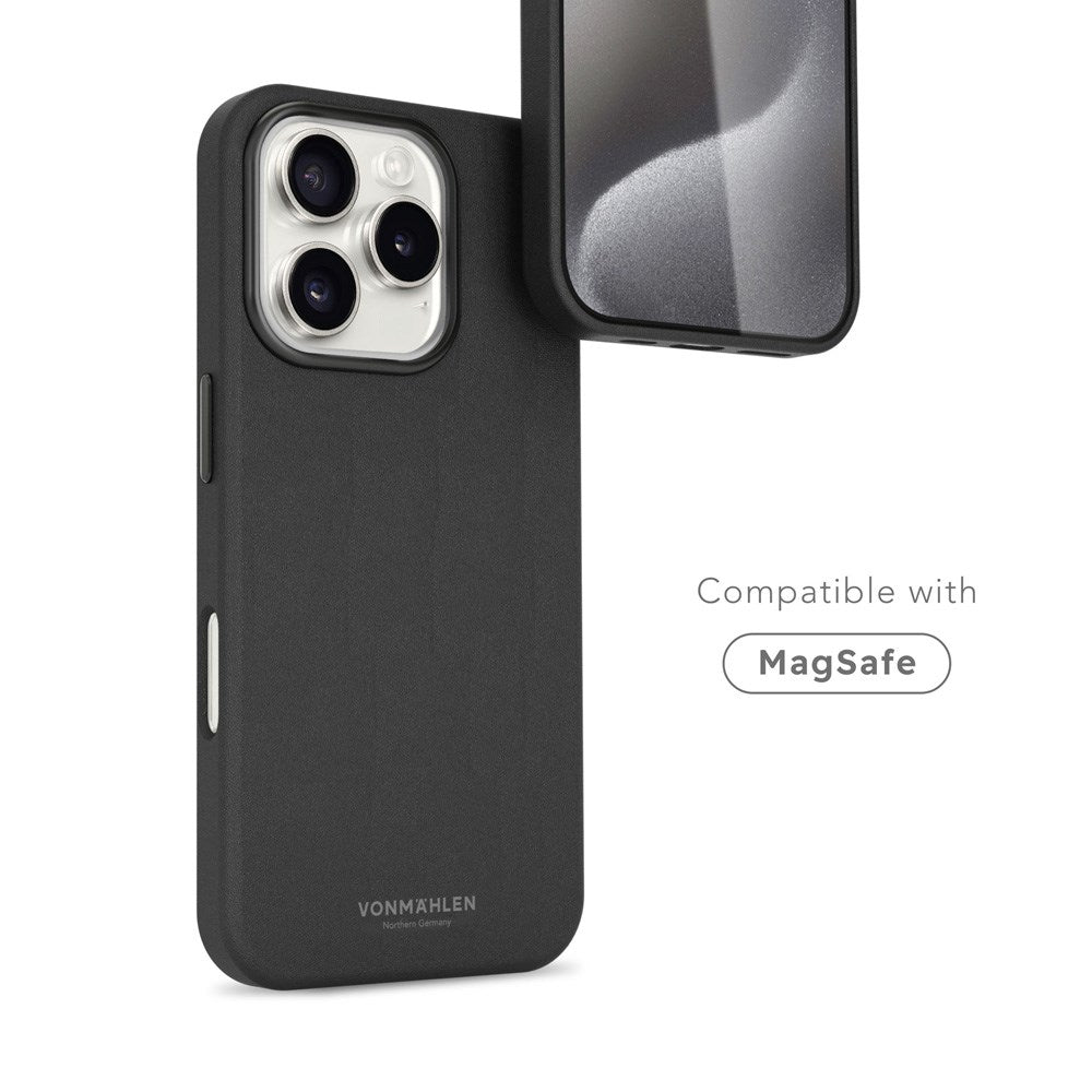 Vonmählen iPhone 16 Pro Like Leather Skal - MagSafe Kompatibel - Black