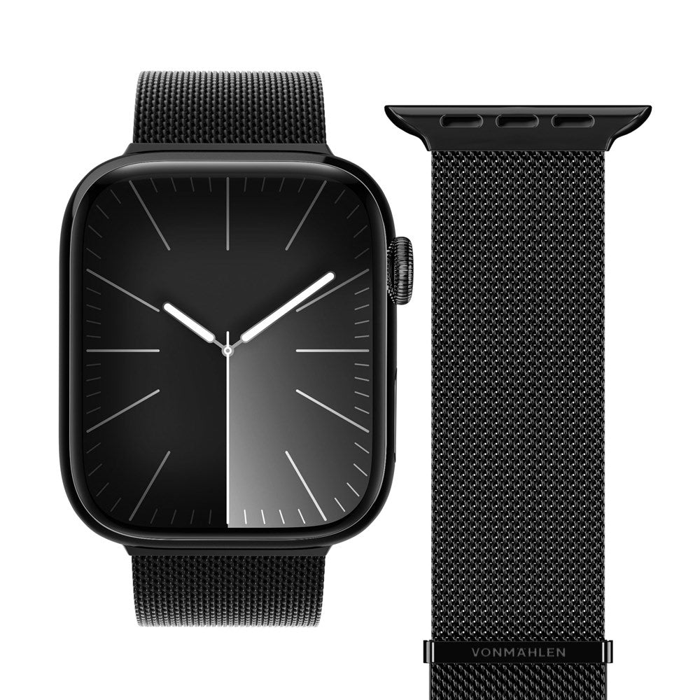 Vonmählen Apple Watch (38/40/SE/41/42mm) Milanese Loop 2 Rostfritt Stål Rem - Svart