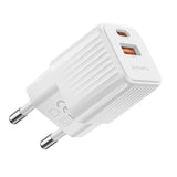 4Smarts VoltPlug Duos 20W Väggladdare - 1 x USB-A QC & 1 x USB-C PD - Vit