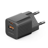 4Smarts VoltPlug Duos 20W Väggladdare - 1 x USB-A QC & 1 x USB-C PD - Svart