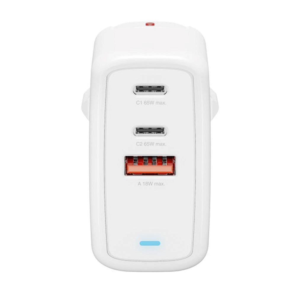 65W PD 4smarts Charger GaN Flex - Väggladdare med 1 x USB-A & 2 x USB-C - Vit