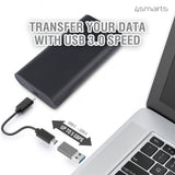 4smarts USB-C till USB-A Adapter - USB 3.0 - 2 st. - Grå