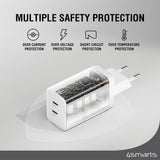 4smarts PDPlug 45W Väggladdare med 2 x USB-C - Vit