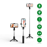 4smarts - Roterbar Selfiestick m. Bluetooth Fjärrkontroll - Svart