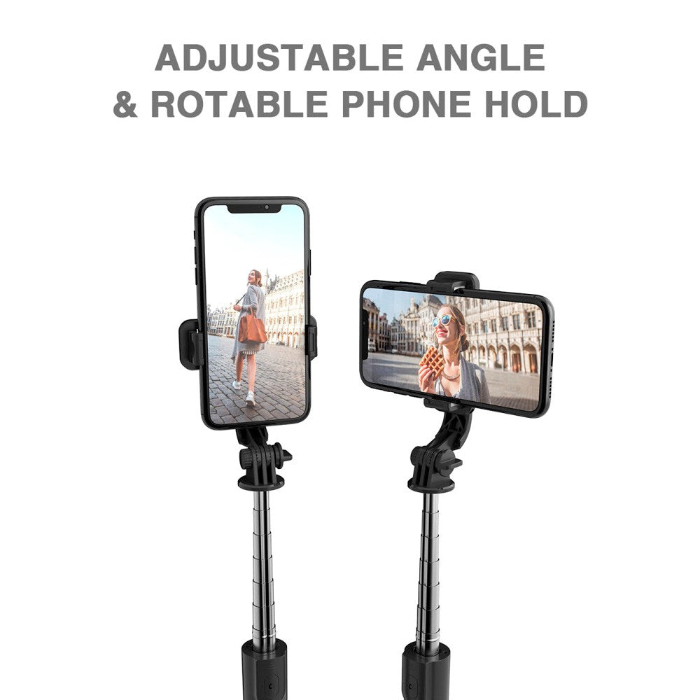 4smarts - Roterbar Selfiestick m. Bluetooth Fjärrkontroll - Svart
