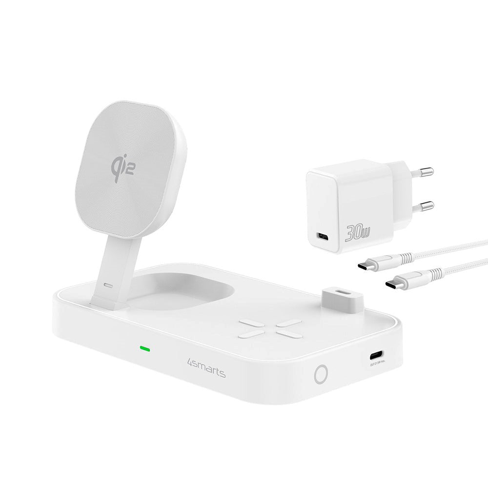 4smarts Qi2 Trådlös Laddare 15W - MagSafe Kompatibel - Vit